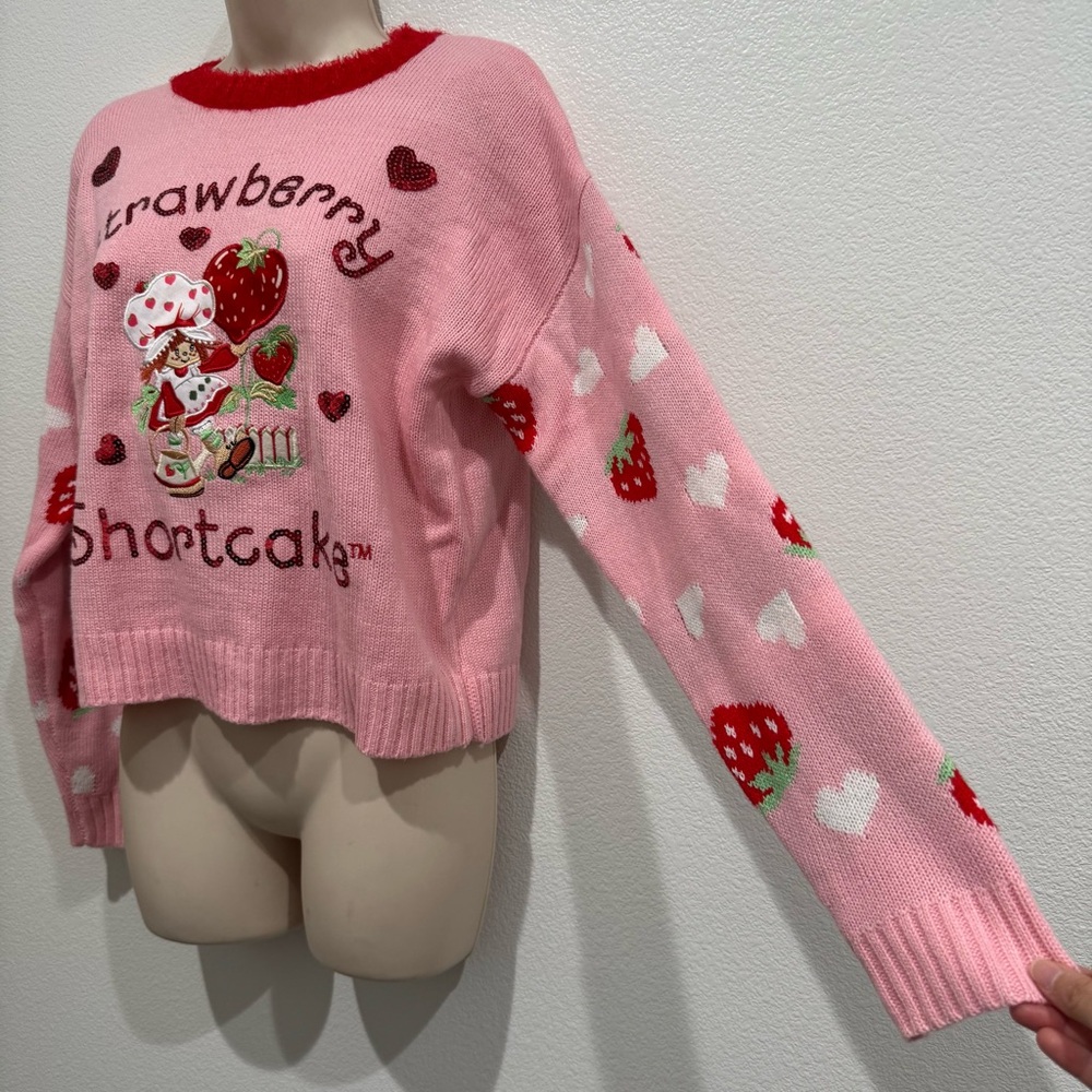 Strawberry Shortcake Pink Sweater Size S - Picture 3 of 6
